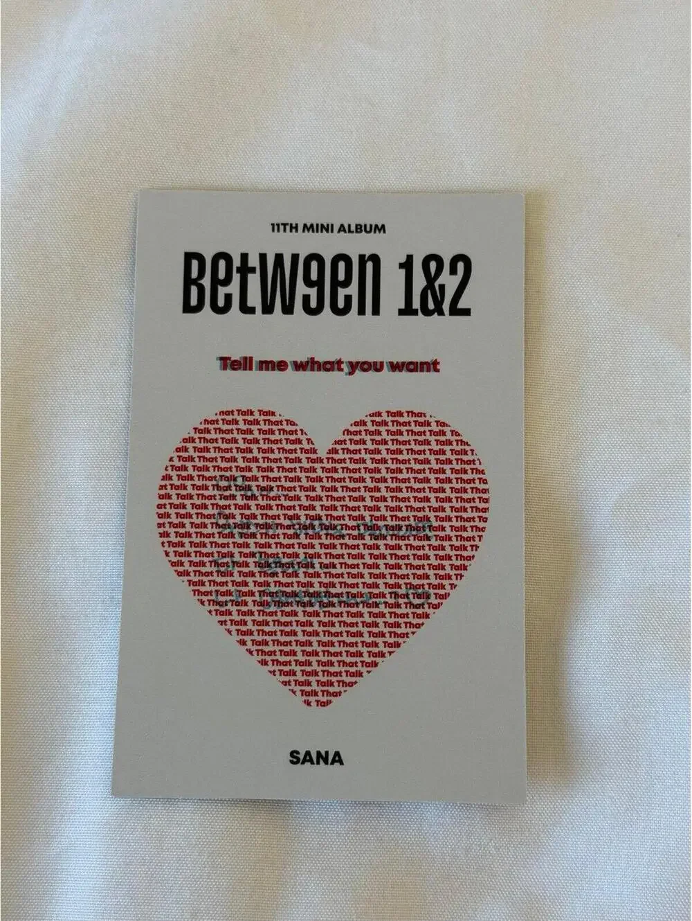 Twice Sana BETWEEN 1&2 Message Photocard